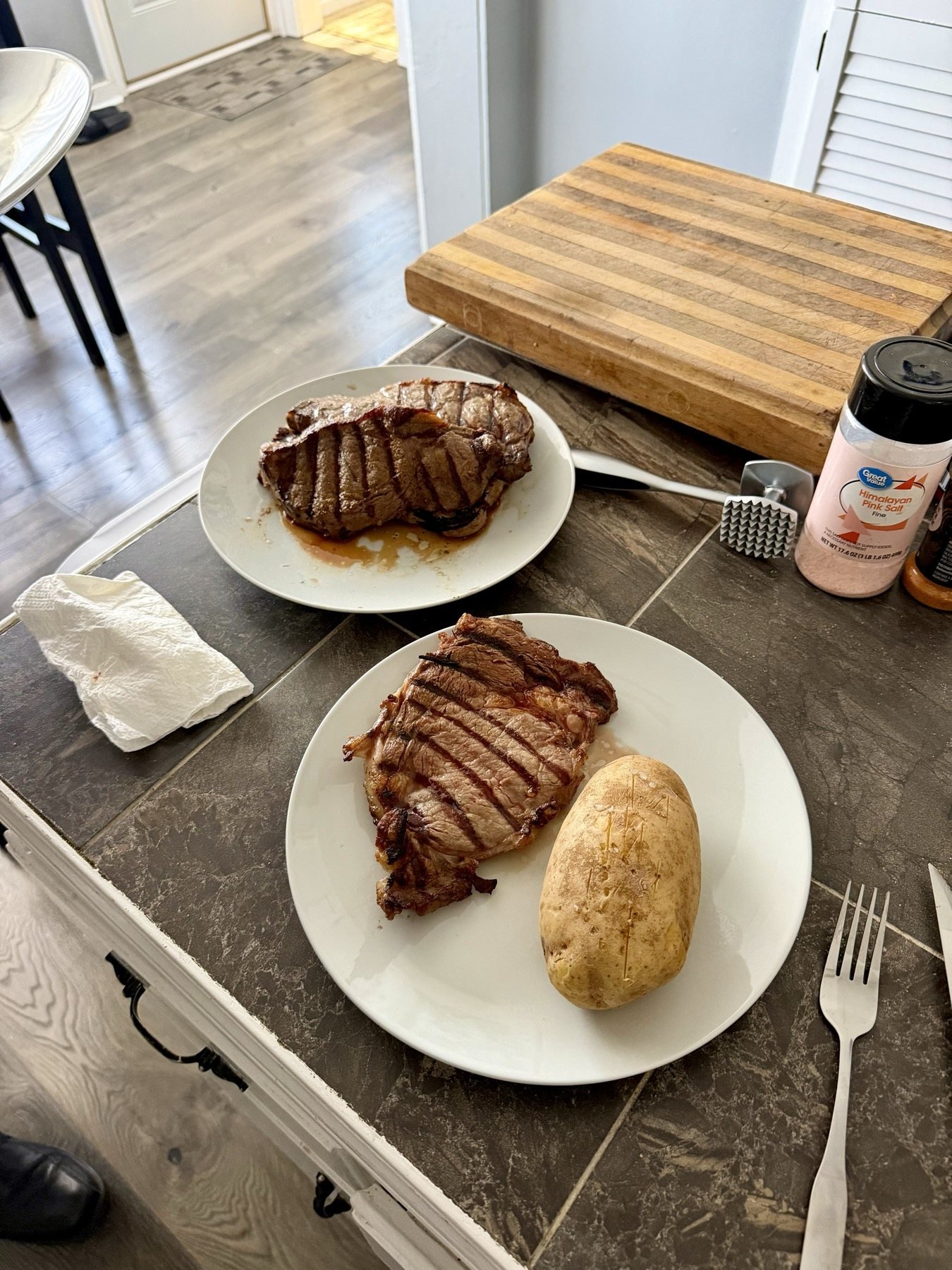 Steaks back at the house